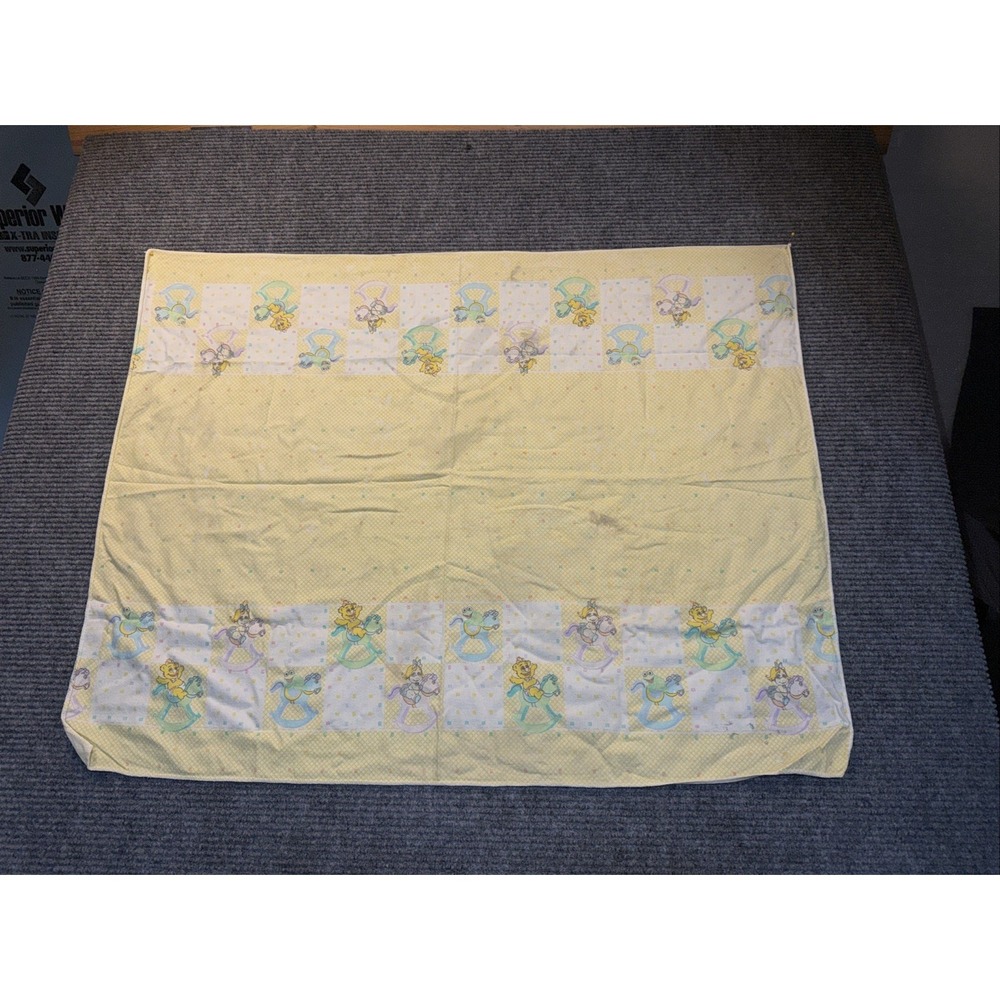 Muppet Babies Baby Blanket  Jim Henson Yellow Vintage Receiving